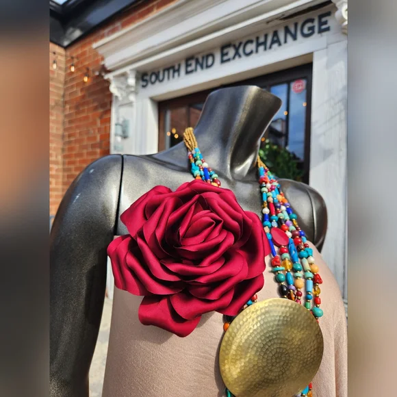 Colorful Beaded Statement Necklace with Bold Medallion 😍